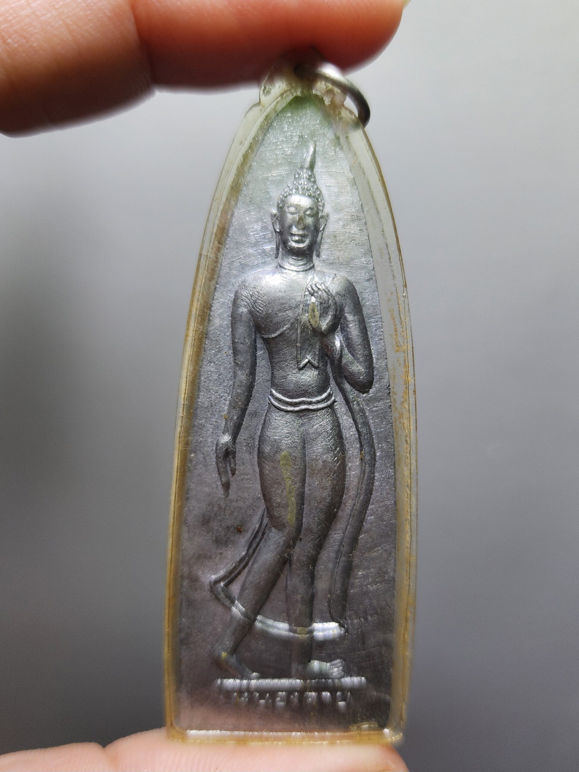 พระใส ปางลีลา ปี 2520 พิมพ์ใหญ่ เนื้อชินตะกั่ว วัดโพธิ์ชัย จังหวัดหนองคาย - Image 2